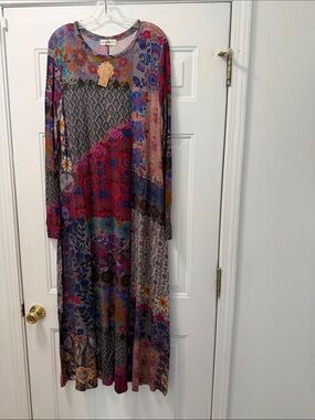 NATURAL LIFE Multicolor Floral & Geometric Patchwork Maxi Dress